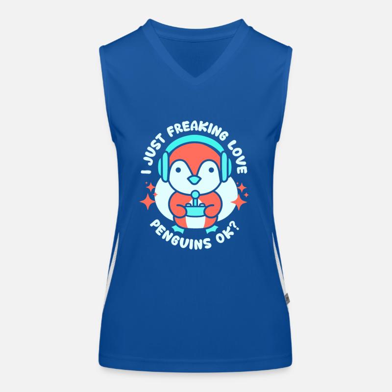 Ich Liebe Pinguine Einfach Ok Pinguin Tier Süß Funktionelles Kontrast-Tank Top für Frauen