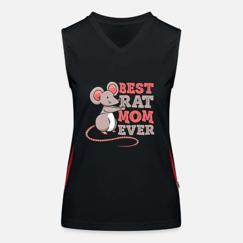 Beste Rattenmutter Aller Zeiten Ratte Mama Mädchen Funktionelles Kontrast-Tank Top für Frauen