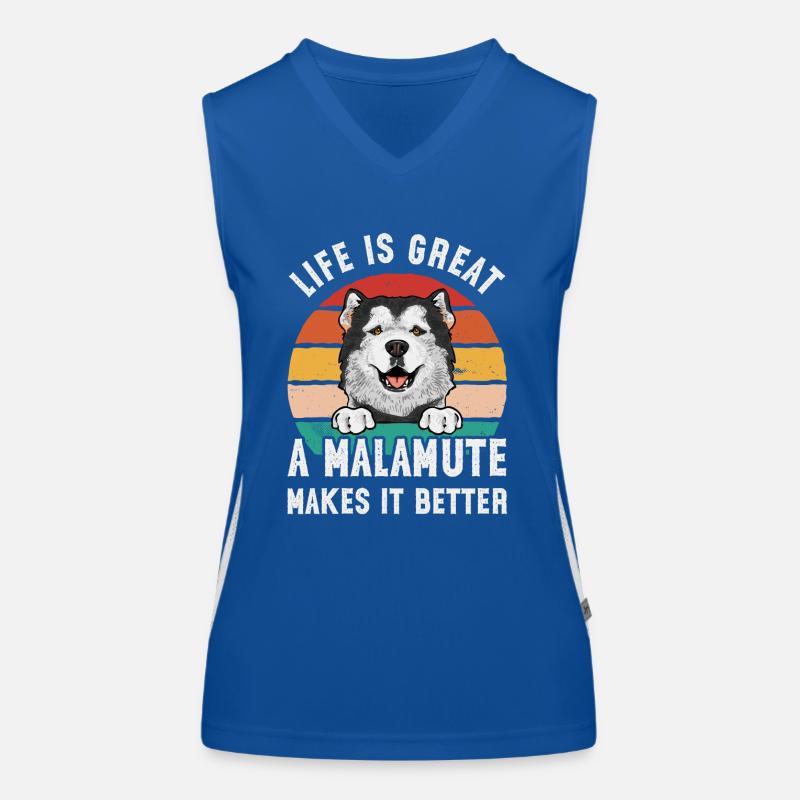 Alaskan Malamute Dog Women's Functional Contrast Tank Top