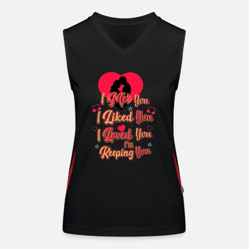 Ich liebe dich Funktionelles Kontrast-Tank Top für Frauen