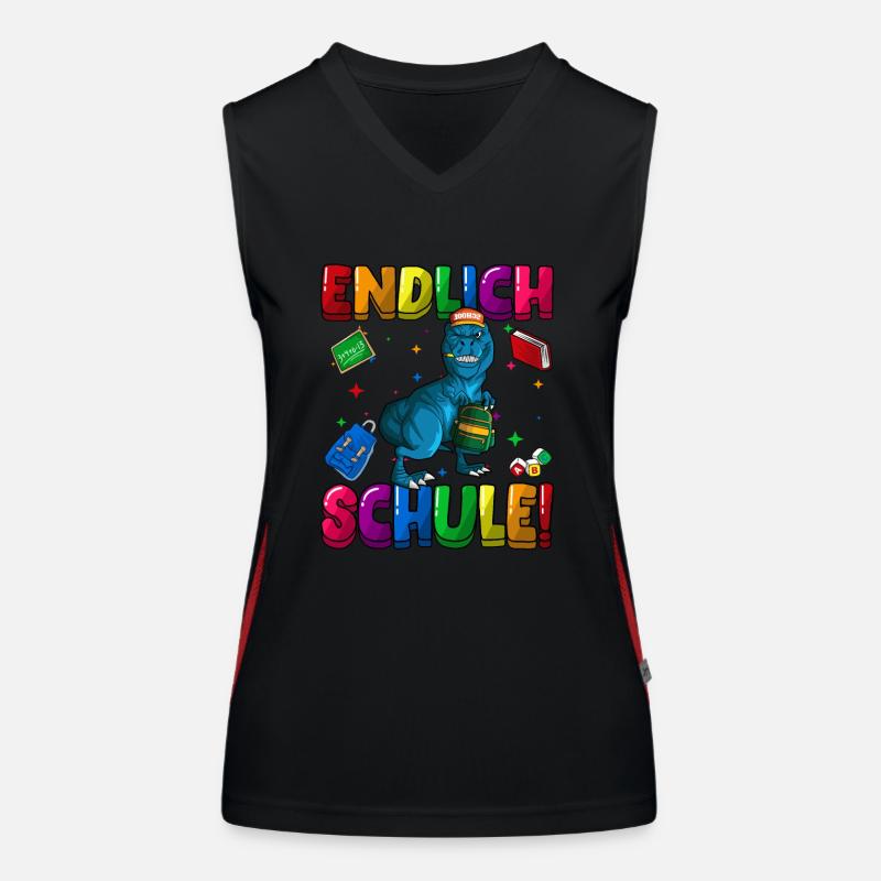 Endlich Schule Einschulung Grundschule 1. Klasse Funktionelles Kontrast-Tank Top für Frauen
