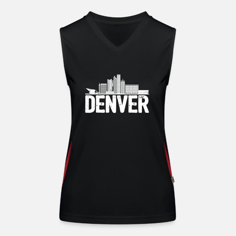 Denver Skyline Funktionelles Kontrast-Tank Top für Frauen
