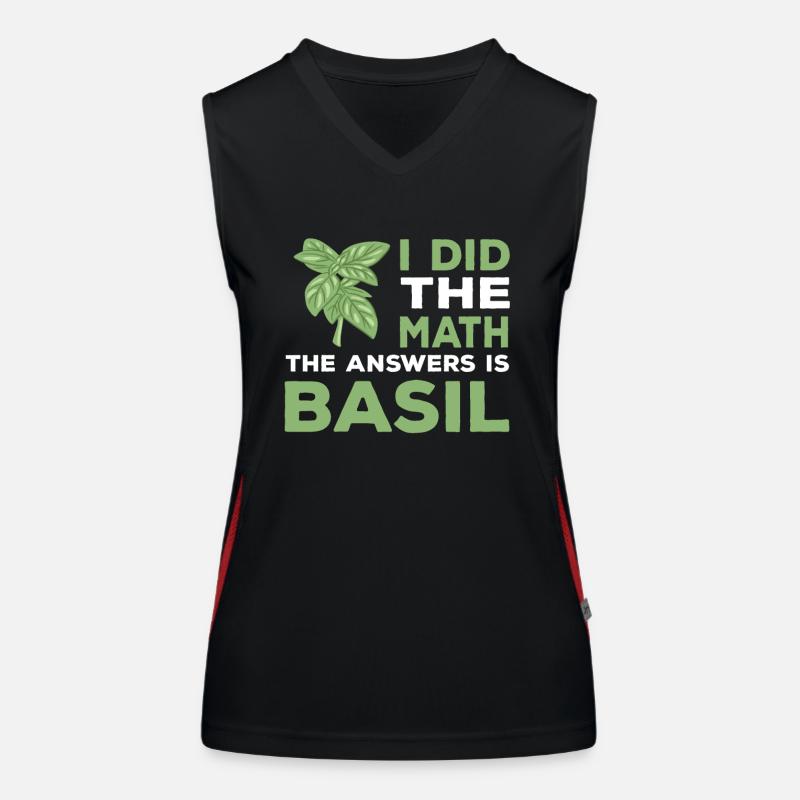 Funny basil design Women's Functional Contrast Tank Top