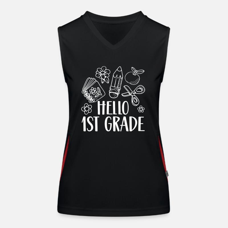 Hello 1 Class First Grader First Class Women's Functional Contrast Tank Top