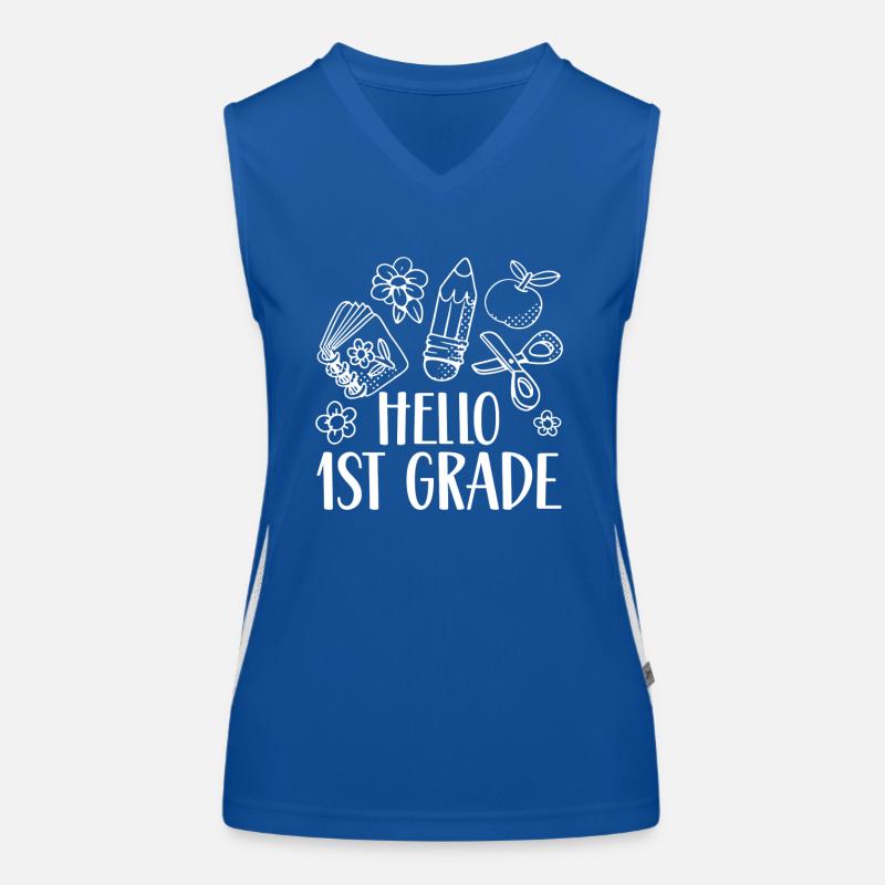 Hello 1 Class First Grader First Class Women's Functional Contrast Tank Top