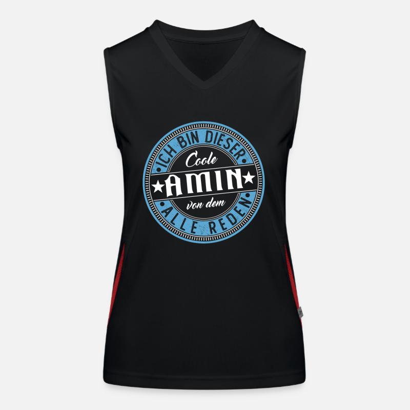 Amin Geschenkidee Geschenk Geburtstag Funktionelles Kontrast-Tank Top für Frauen