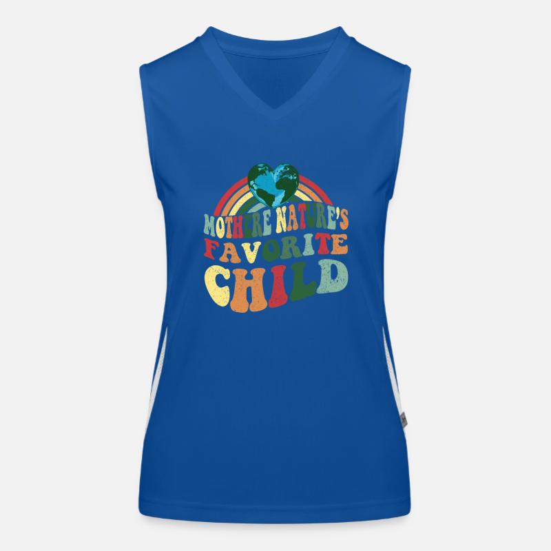 Distressed Effect Vintage Earth Day Women's Functional Contrast Tank Top