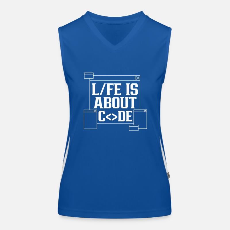 Life is all about Code Coding Coder Women's Functional Contrast Tank Top
