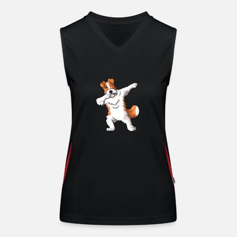 Drahthaar Foxterrier Hund Funktionelles Kontrast-Tank Top für Frauen