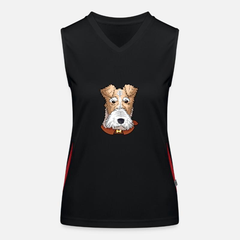 Drahthaar Foxterrier Hund Funktionelles Kontrast-Tank Top für Frauen