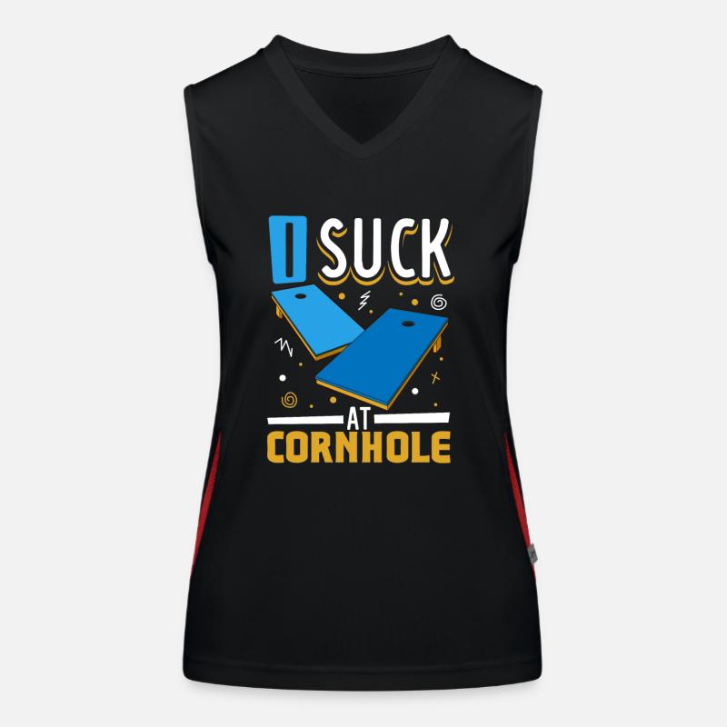 Cornhole Throwing Cornhole player Cornhole lover Funktionelles Kontrast-Tank Top für Frauen
