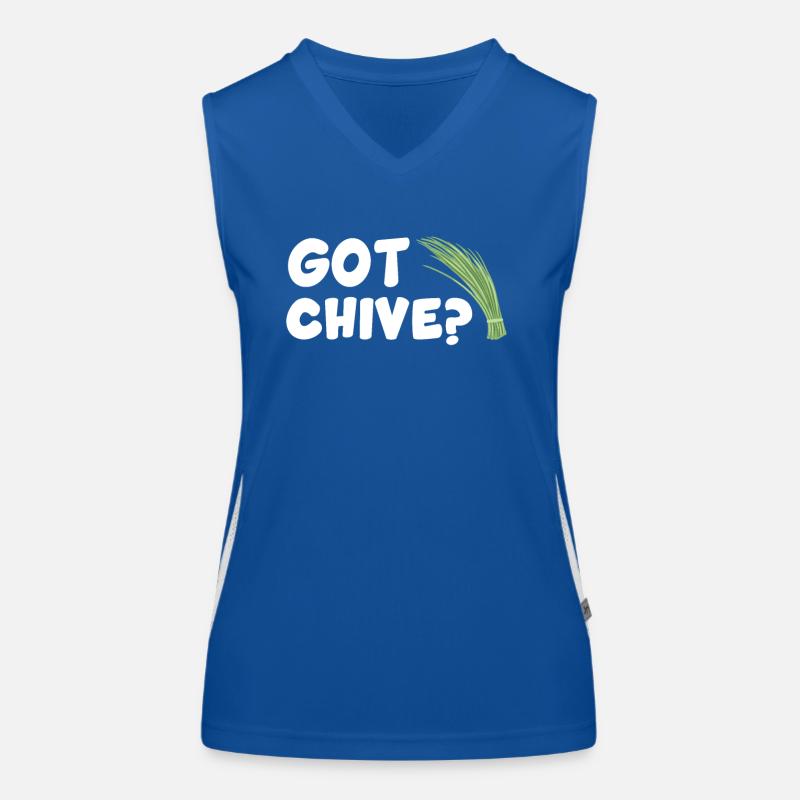 Funny chives pun Women's Functional Contrast Tank Top