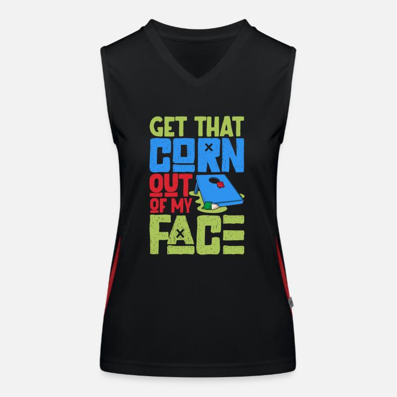 Cornhole Throwing Cornhole player Cornhole lover Funktionelles Kontrast-Tank Top für Frauen