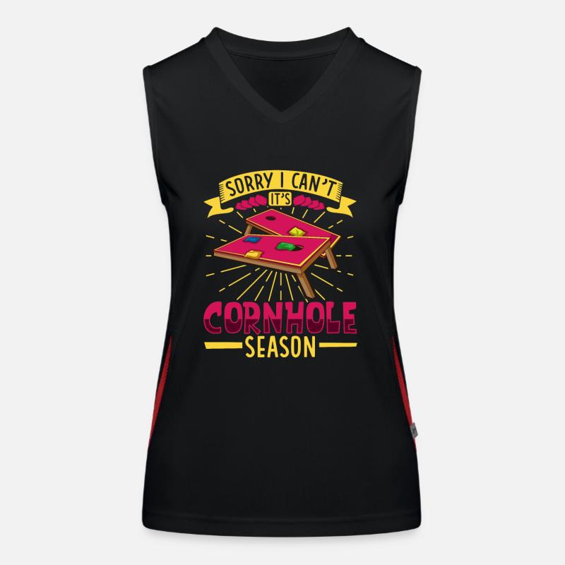 Cornhole Throwing Cornhole player Cornhole lover Funktionelles Kontrast-Tank Top für Frauen
