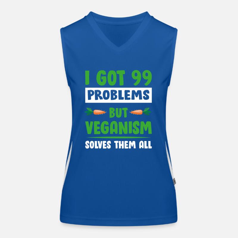 99 Vegan Problems Women's Functional Contrast Tank Top