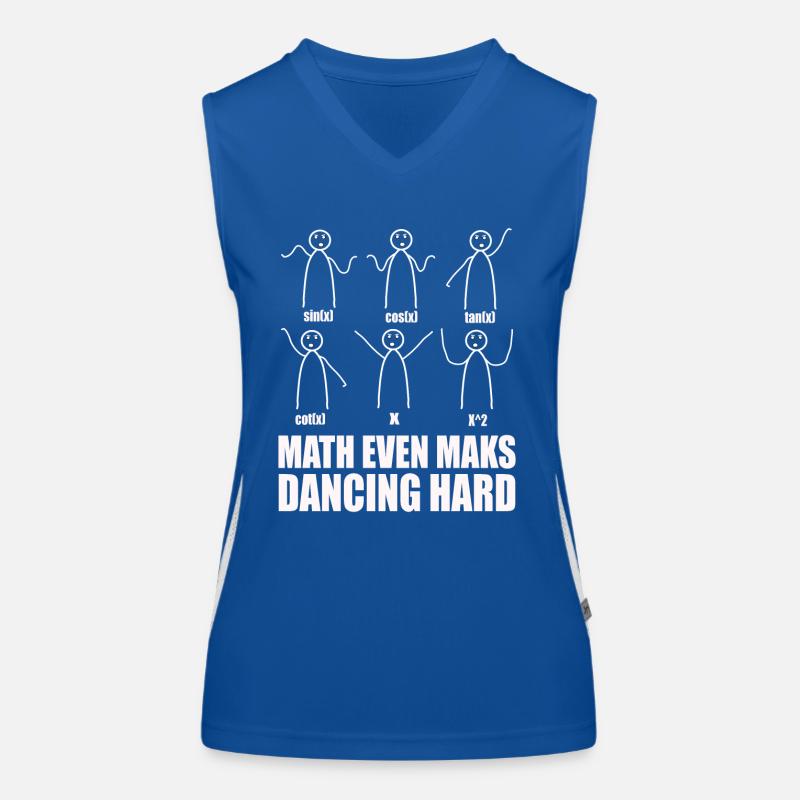 funny math dancing Women's Functional Contrast Tank Top