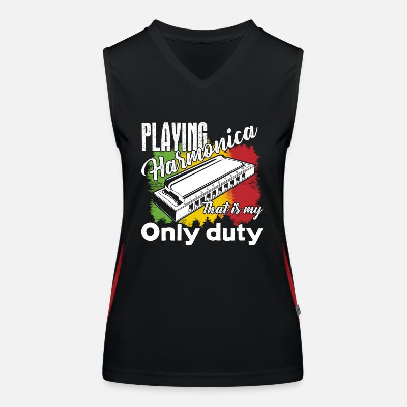 Harmonica Playing Harmonica Is My Duty Women's Functional Contrast Tank Top