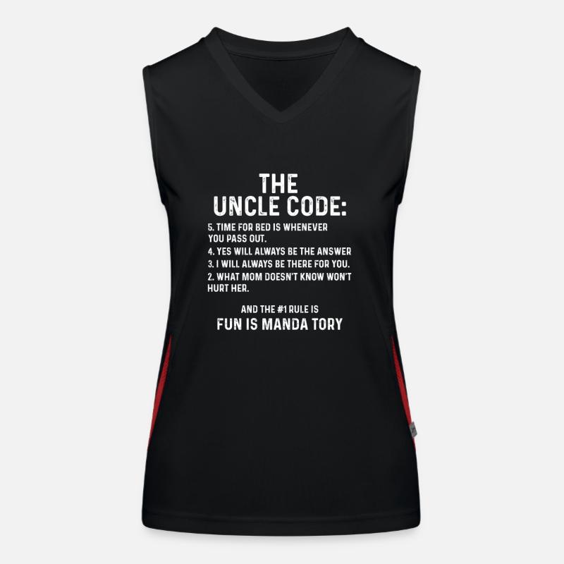 Funny Uncle Gifts From Niece Nephew The Uncle Code Women's Functional Contrast Tank Top