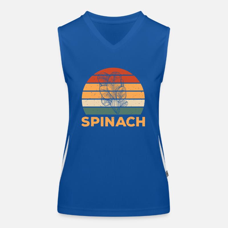 Retro Spinat Design Funktionelles Kontrast-Tank Top für Frauen