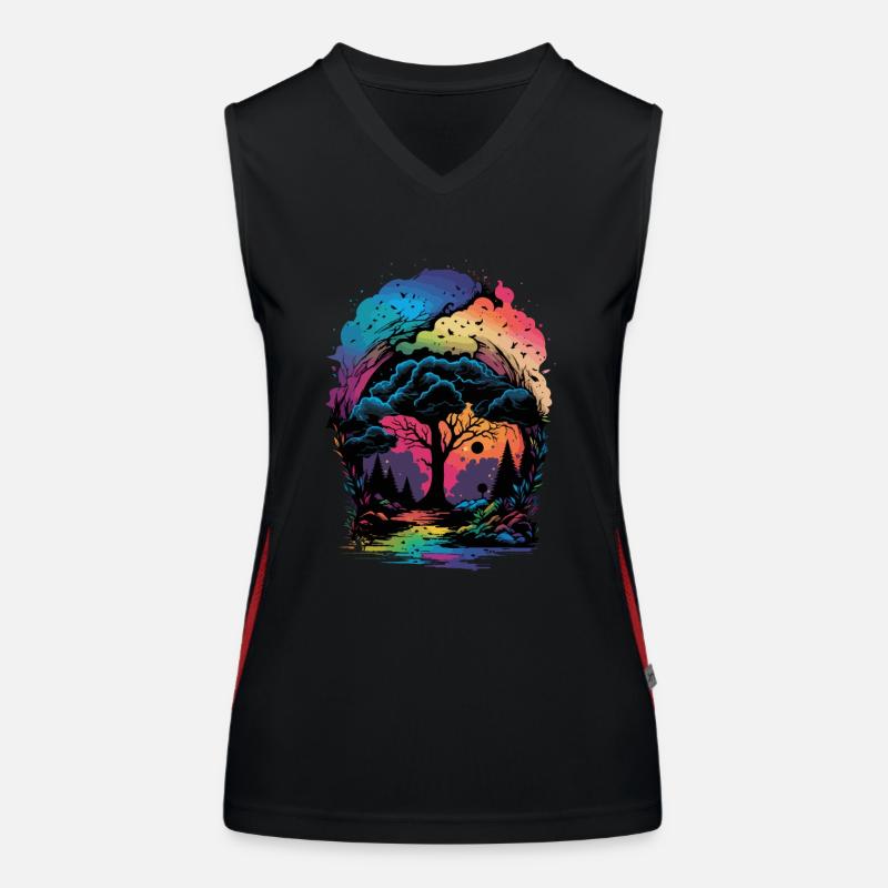 Magical Forest Colorful Women's Functional Contrast Tank Top