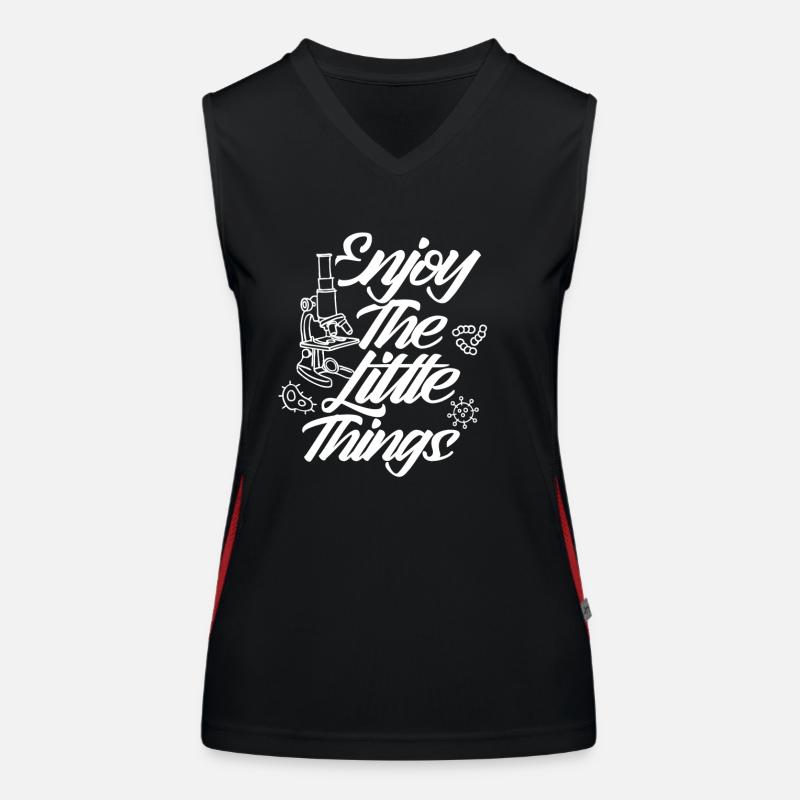 Genieße Die Kleinen Dinge Microskop Microskope Funktionelles Kontrast-Tank Top für Frauen