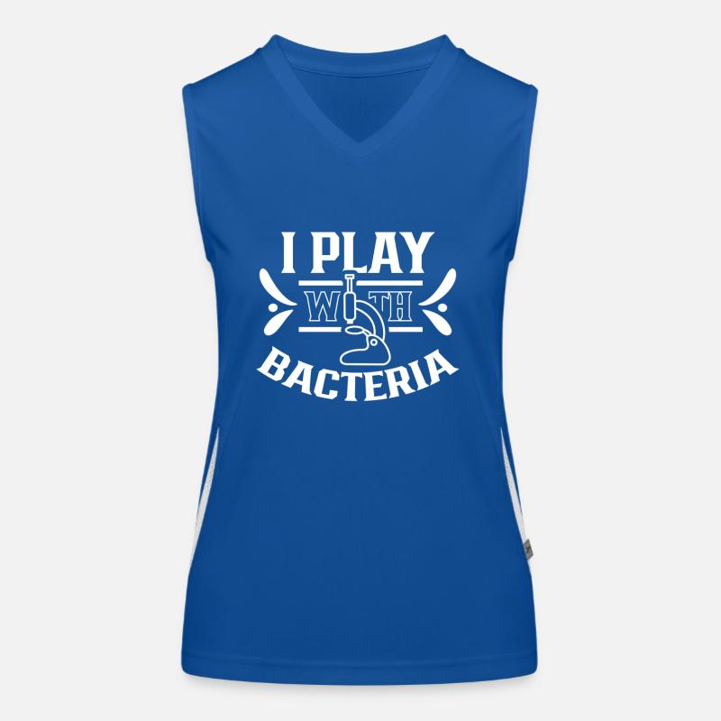 I play with bacteria Microscope Microscopes Women's Functional Contrast Tank Top