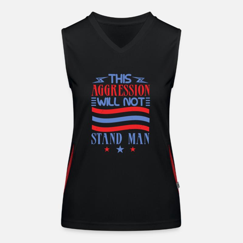 THIS AGGRESSION WILL NOT STAND MAN Women's Functional Contrast Tank Top