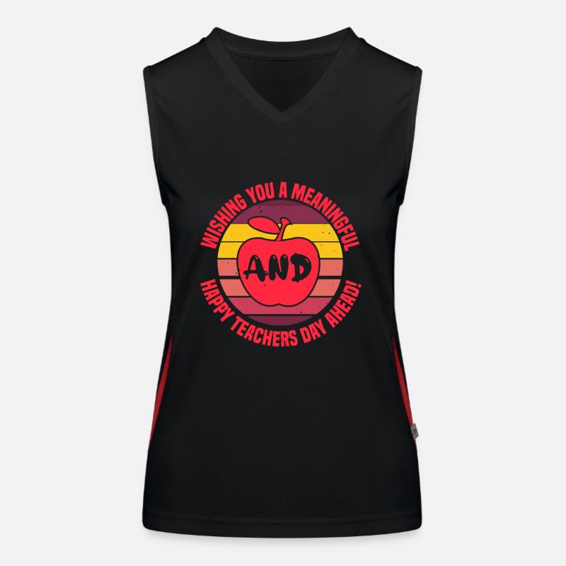 WIR WÜNSCHEN IHNEN EINEN SINNVOLLEN UND GLÜCKLICHEN LEHRERTAG Funktionelles Kontrast-Tank Top für Frauen