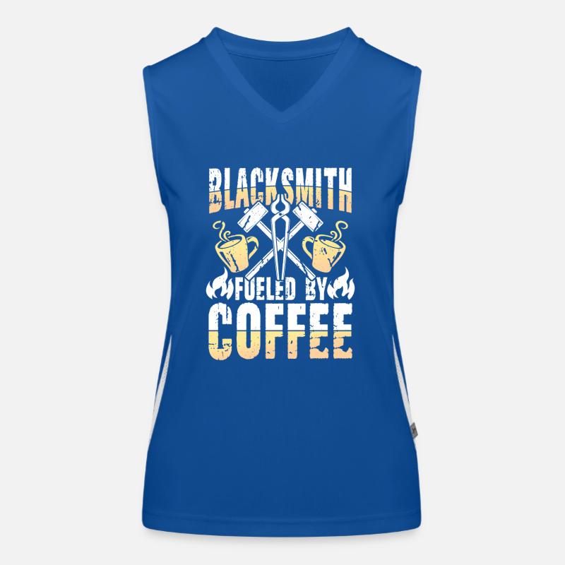 Blacksmith Fueled By Coffee Funktionelles Kontrast-Tank Top für Frauen