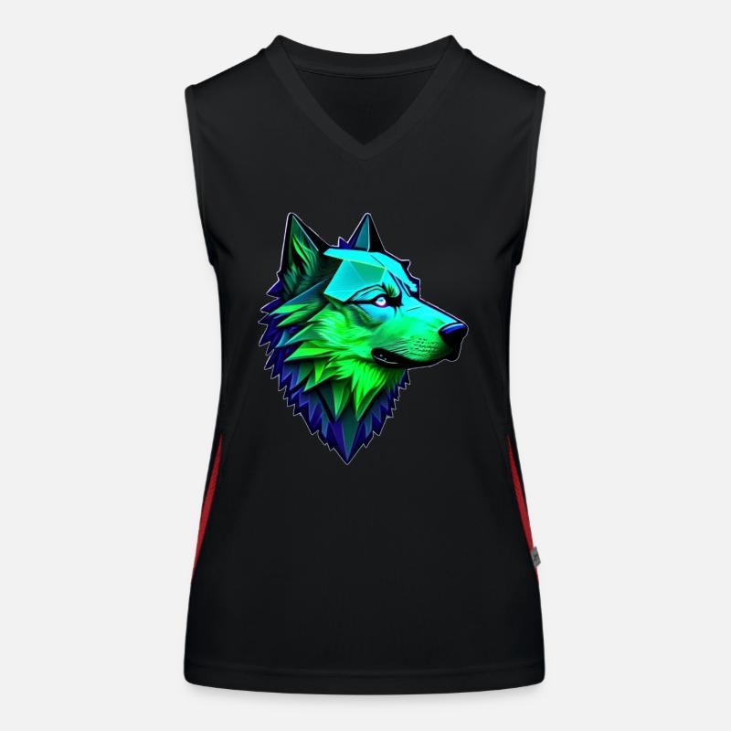 Wolf polygonale Form Funktionelles Kontrast-Tank Top für Frauen