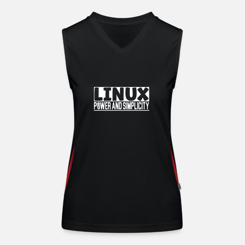 Linux Power and Simplicity for Coder, Hacker und Funktionelles Kontrast-Tank Top für Frauen