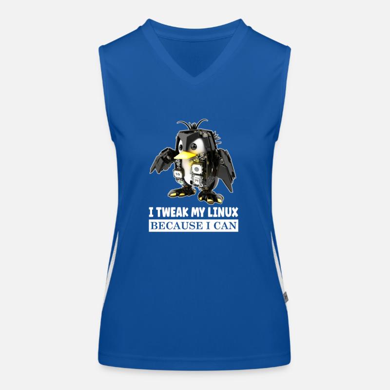 I Tweak My Linux Penguin because I Can for Linux Funktionelles Kontrast-Tank Top für Frauen