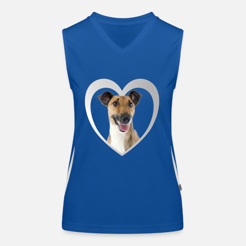 Fox Terrier Heart - I Love Fox Terrier Women's Functional Contrast Tank Top