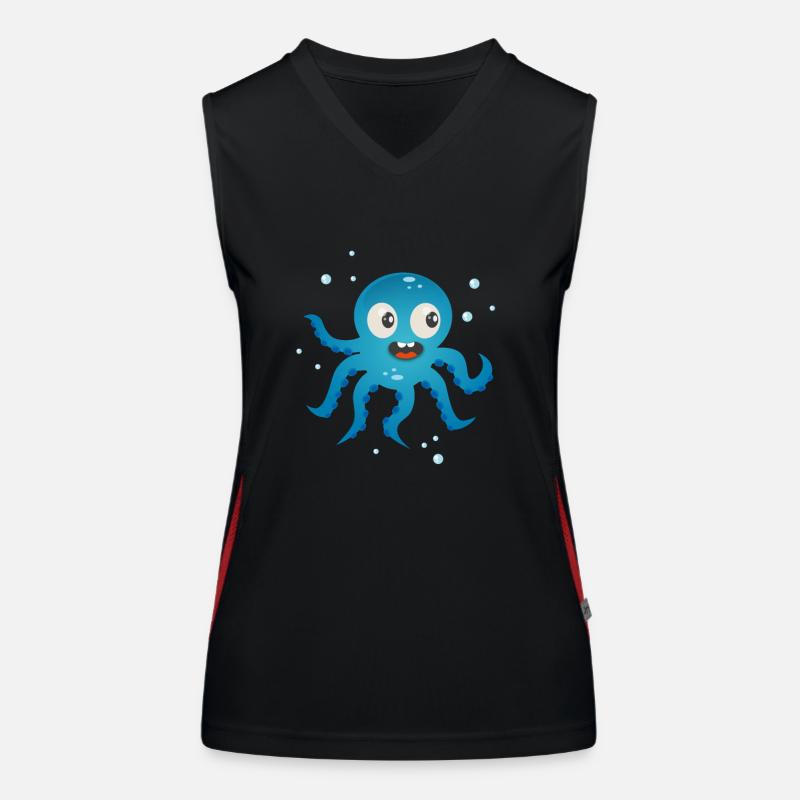 Cute Octopus Funny Kids Squid Women's Functional Contrast Tank Top