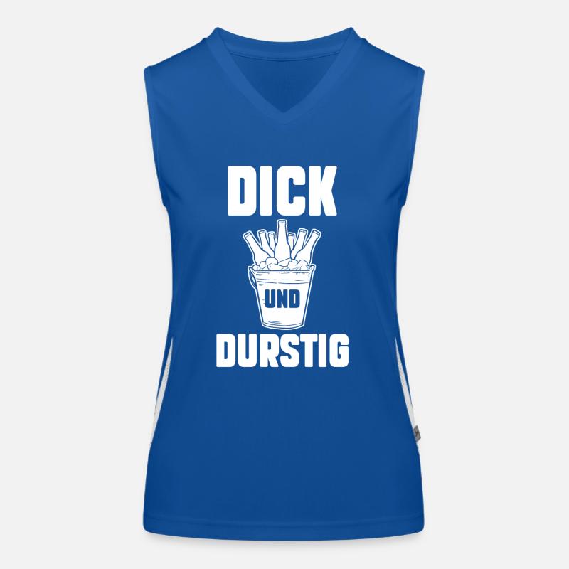 Dick Und Durstig Bier Funktionelles Kontrast-Tank Top für Frauen