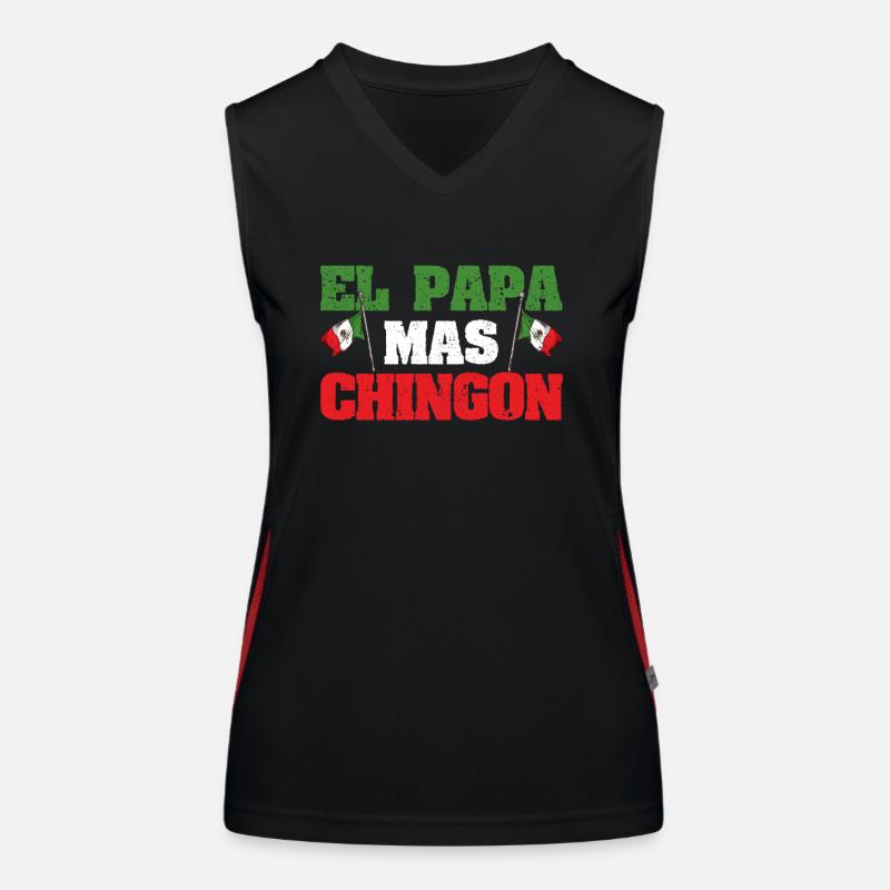 El Papa Mas Chingon Funny Bester mexikanischer Funktionelles Kontrast-Tank Top für Frauen