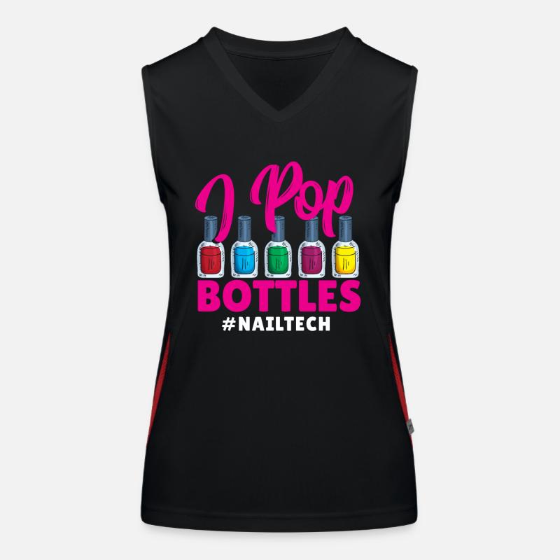 I Pop Bottles #NailTech Nail Manucure Tech Nail Débardeur respirant contrasté Femme