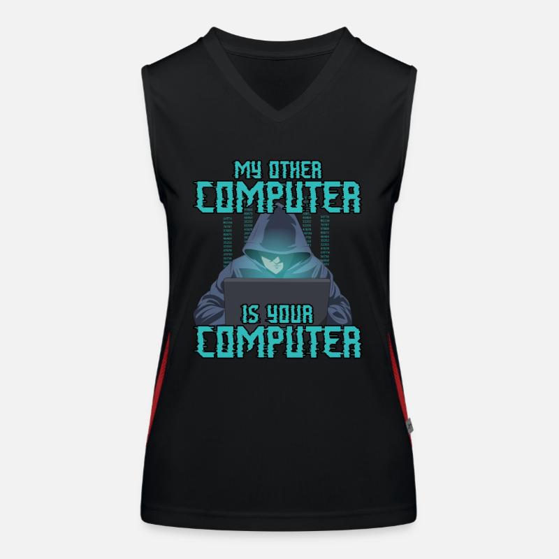 My Other Computer is Your Computer Funny Hacking Women's Functional Contrast Tank Top