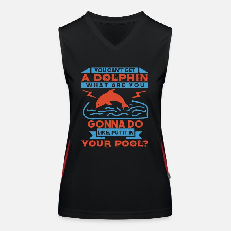 EIN DELFIN, DEN SIE GERNE EINSETZEN WERDEN, SETZEN SIE ES EIN Funktionelles Kontrast-Tank Top für Frauen