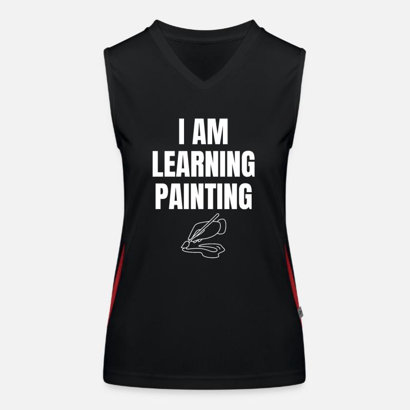 Ich lerne Malen Spruch Englisch Funktionelles Kontrast-Tank Top für Frauen