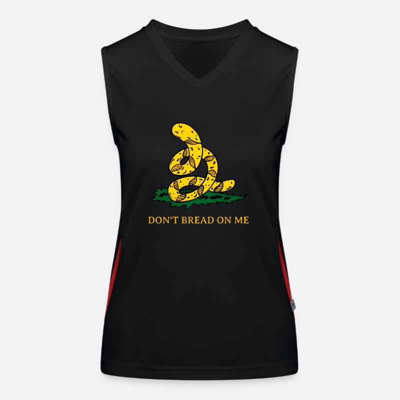 Don't Bread On Me Gadsden Flag Parody Baguette Women's Functional Contrast Tank Top