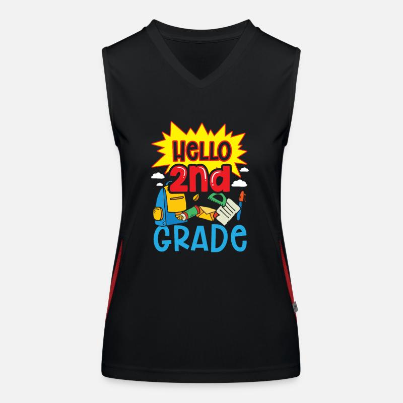 Hello 2nd Class Second Class Second Grader Women's Functional Contrast Tank Top