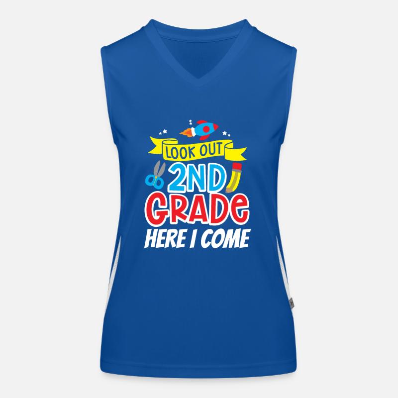 Attention second grade I come second grader Women's Functional Contrast Tank Top