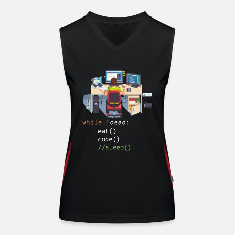 Informatik Python Programmierer Eat Code Sleep Funktionelles Kontrast-Tank Top für Frauen