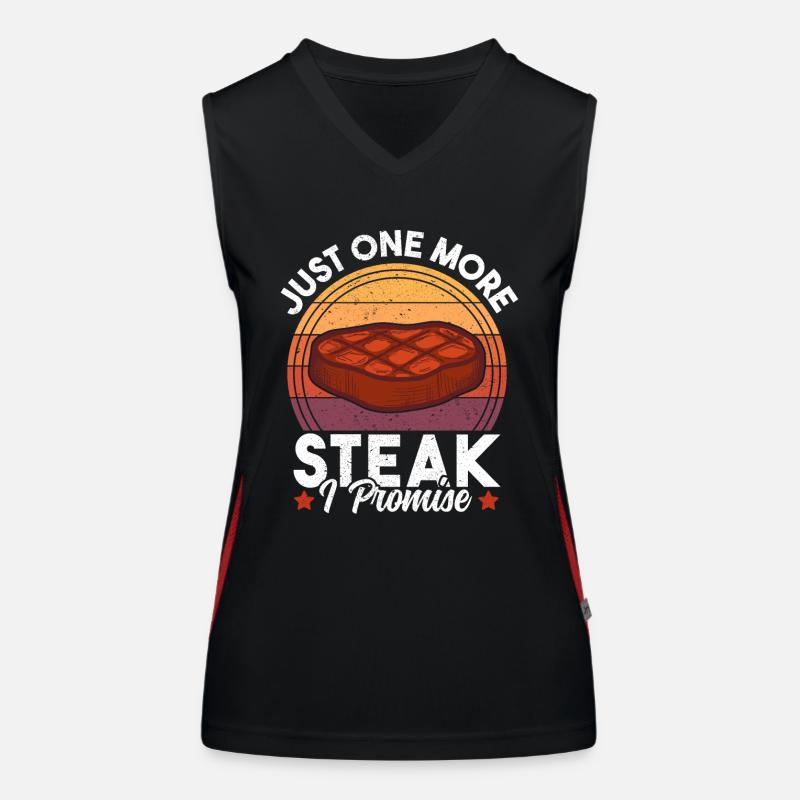 Juste un steak de plus je promets un coucher de soleil rétro amusant Débardeur respirant contrasté Femme