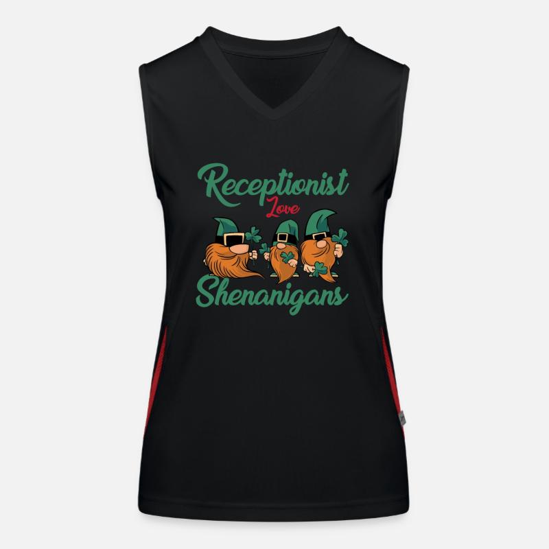 Drôle de réceptionniste Saint-Patrick Débardeur respirant contrasté Femme