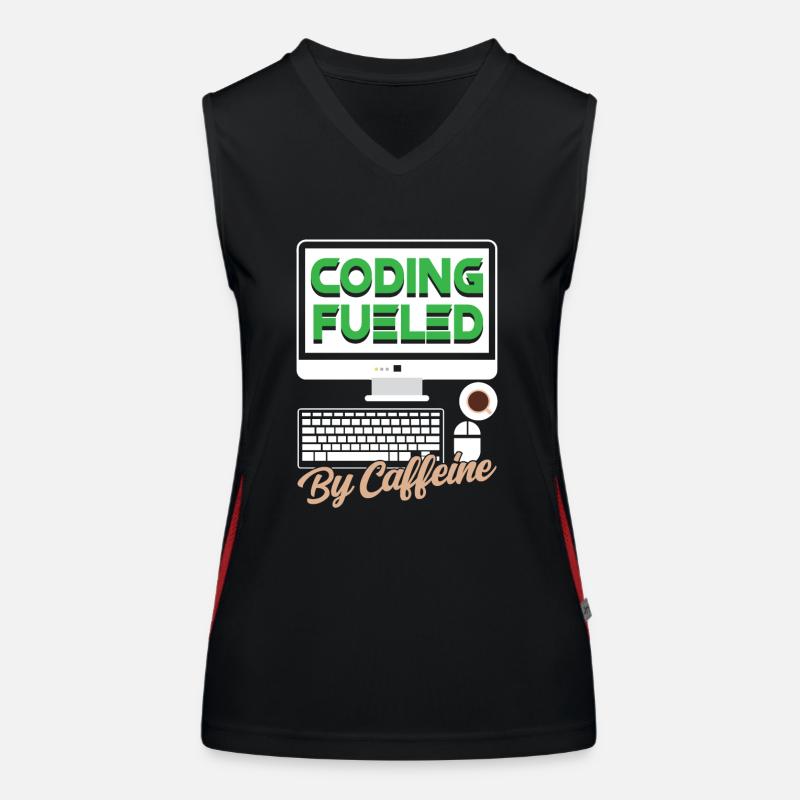 Programmation alimentée par le codage de la caféine Débardeur respirant contrasté Femme