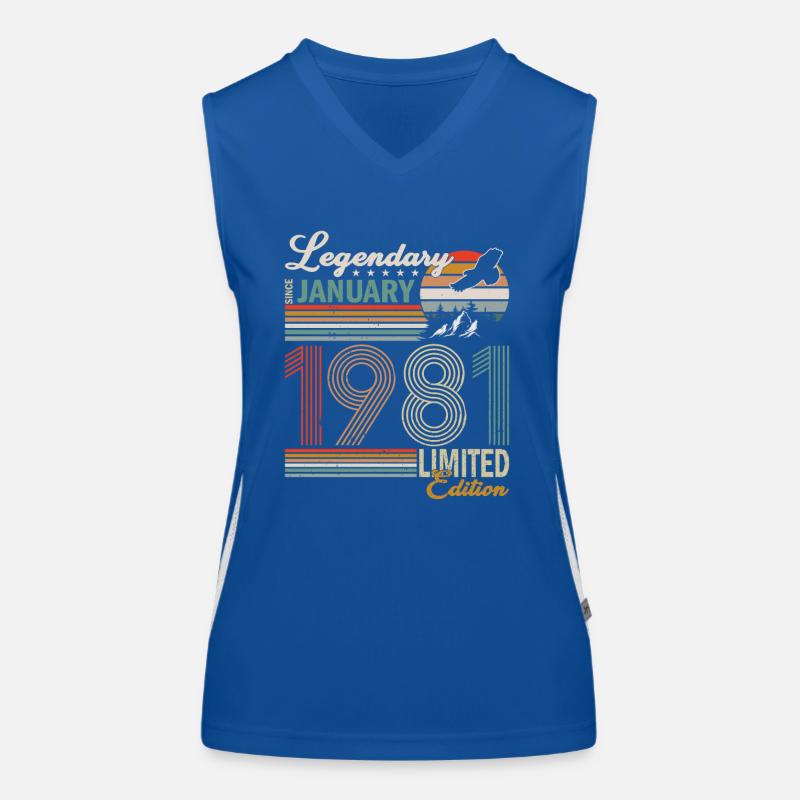 Awesome seit Januar 1981 Funktionelles Kontrast-Tank Top für Frauen