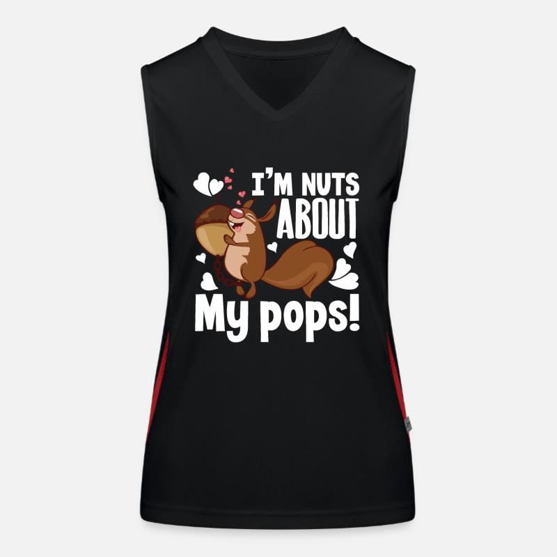 Squirrel Squirrel Nuts About My Pops Women's Functional Contrast Tank Top