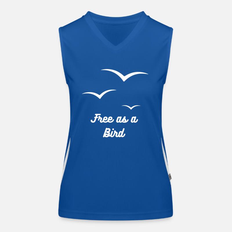 Libre comme un oiseau. Débardeur respirant contrasté Femme